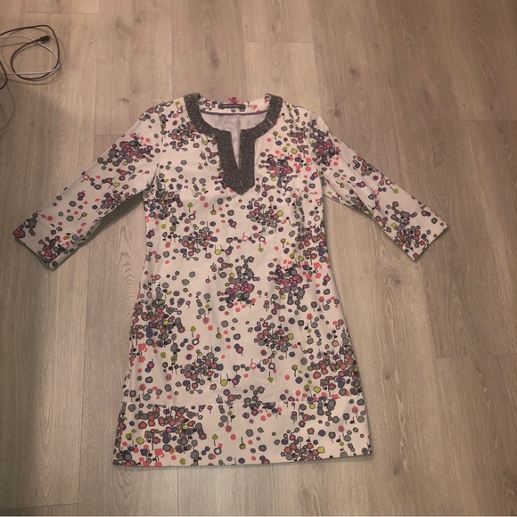 Boden Limited Edition Beaded Geo Print SILK Blend Shift Dress Size 6 NWT - Picture 3 of 3